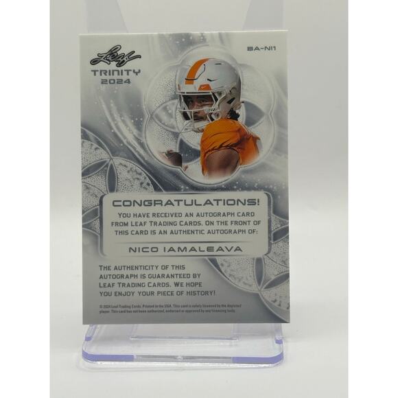 2024 Leaf Trinity Football Nico Iamaleava Bronze Auto 96/99 SP UCLA Bruins - Picture 2 of 2